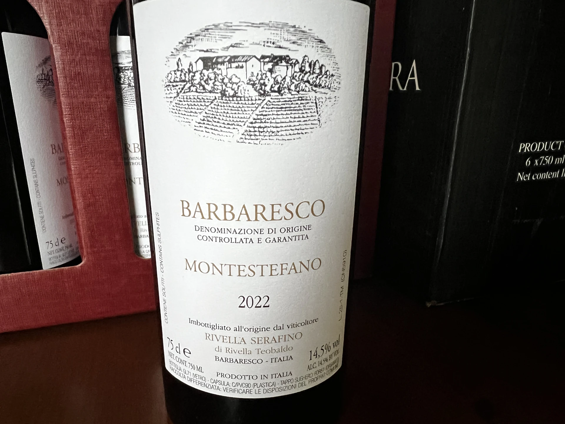 Etikett Barbaresco DOCG Montestefano 2022 von Rivella Serafino mit 14,5 % vol.